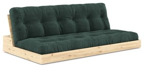 Ciemnozielona sztruksowa rozkładana sofa 196 cm Base – Karup Design