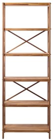 Regał z litego drewna dębowego w naturalnym kolorze 70x198 cm X-Shelf – Unique Furniture