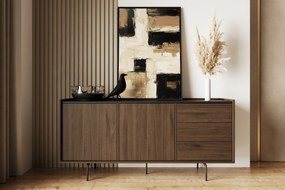 Komoda Zenar 170 cm z szufladami - orzech elegant / czarny