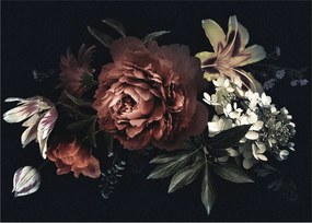 Obraz na szkle - Ciemne kwiaty (70x50 cm)