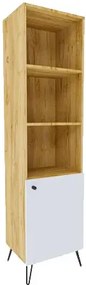 Witryna na metalowych nóżkach loft dąb craft + biały - Zorina 11X