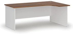 Narożne biurko PRIMO WHITE, 180x120 cm, prawe, biały/orzech