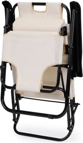 Regulowany leżak ogrodowy składany Tenero 010, beżowy