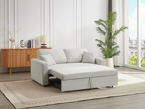 Kanapa 3-osobowa rozkładana z beżowej tkaniny INIZOR