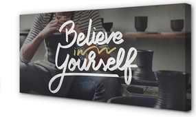 Fotoobraz na płótnie Człowiek i Motywujące Hasło