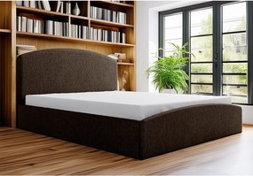Tapicerowane łóżko Montana 150x212x90 cm, powierzchnia spania 140x200 cm, schowek, podnośnik, tkanina Monolith brąz