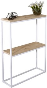 Skandynawska konsola biały + dąb artisan - Carello 5X