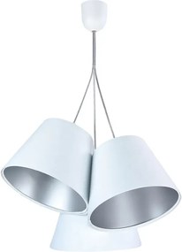 Biało-srebrna potrójna lampa wisząca F1-C87