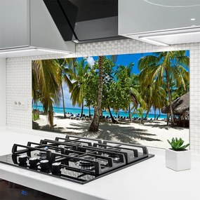 Panel Szklany do Kuchni Cień Palmy Na Piasku