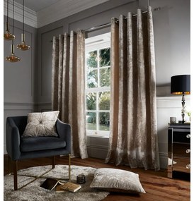 Beżowe zasłony zestaw 2 szt. 168x183 cm Crushed Velvet – Catherine Lansfield