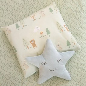 Jasnozielona bawełniana pościel dziecięca do łóżeczka 80x80 cm Woodland Buddies – Roba