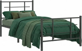 Czarne metalowe łóżko małżeńskie 100x200cm P6-L85