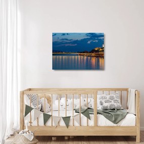 Obraz na szkle - Bratysława z zamkiem (70x50 cm)