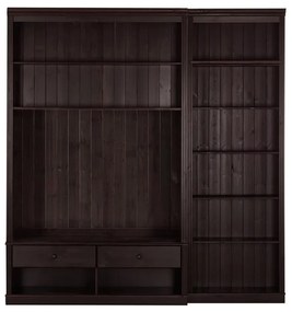 Brązowy zestaw pod TV z litego drewna sosnowego 214x223 cm Anita – Støraa