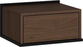 Szafka nocna wisząca Zenar z szufladą 50 cm - orzech elegant / czarny