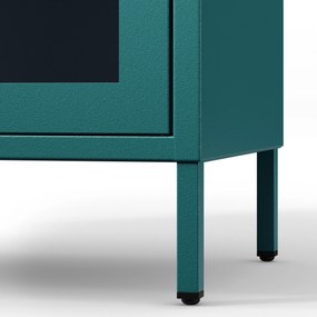 Witryna szklana do salonu wąska morska / turkusowa Modern LUIGI 500 x 1800 x 350 mm