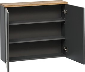 Wisząca szafka łazienkowa z lustrem 80 cm, Bali 841, grafit