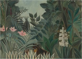 Obraz na szkle - Henri Rousseau, The Equatorial Jungle, reprodukcje (70x50 cm)