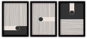 Zestaw 3 obrazów w czarnej ramie Vavien Artwork Black 35x45 cm