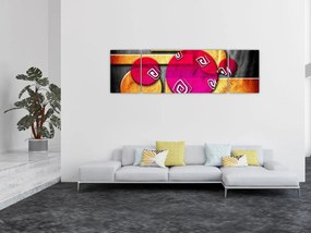 Abstrakcyjny obraz z historycznymi symbolami (170x50 cm)