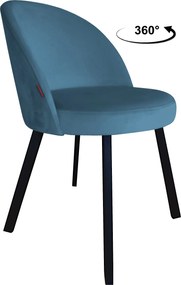 Krzesło TRIX tkanina Welur noga metalowa : Kolor nogi - Czarna profil, Kolor tkaniny - VELVET - MG33, Typ siedziska - Siedzisko obrotowe 360°