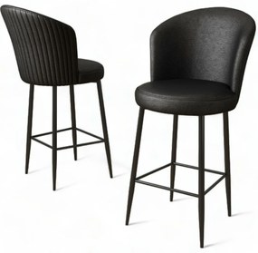 Zestaw krzeseł barowych Uras Black and Black, 4 szt., 4 szt.