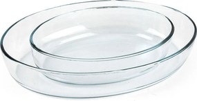 Zestaw 2 owalnych misek szklanych do pieczenia i mikrofalówki
