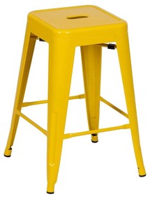 Żółte metalowe hokery zestaw 2 szt. (wysokość siedziska 61 cm) – Ixia