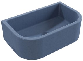 Umywalka betonowa półokrągła wisząca / nablatowa bez otworu na baterię 49 x 30 cm PALANGA | różne kolory : Kolor - Jagodowy, Typ montażu - podwieszana