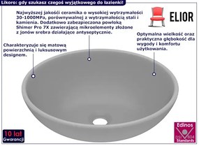 Umywalka łazienkowa na blat jasnoszary mat - Likoro