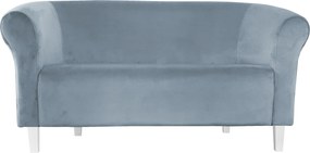 Sofa Milo tkanina Welur wygodna sofa tapicerowana do salonu i poczekalni : Kolor nogi - Biała, Kolor tkaniny - VELVET - BL06, Typ tkaniny - Velvet, Wysokość nogi - 15 cm
