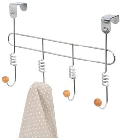Metalowy wieszak na drzwi w kolorze srebra 33 cm Spirale – Compactor