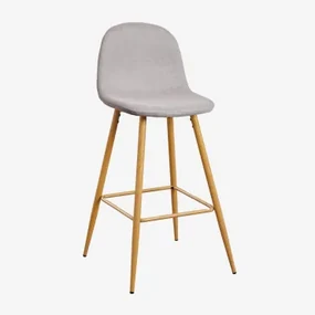 Zestaw 4 Wysokich Stołków Glamm Concrete & ↑75 Cm & Drewno Naturalne - Sklum