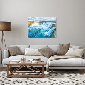 Obraz na szkle - Wodospad Godafoss (70x50 cm)