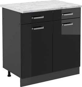 Szafka dolna do kuchni czarny wysoki połysk 80x60x81.6 r-line