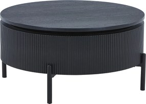 Stolik kawowy z obrotowym blatem z forniru jesionowego - Czarny - NORVANE