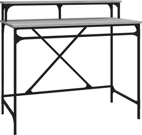 Biurko z metalowym stelażem industrialne 100 cm szary dąb D0-N11