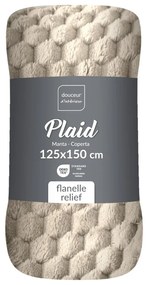 Szarobrązowy koc z mikfroflaneli 125x150 cm Mini Frosty – douceur d'intérieur