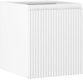 Mexen Rivel szafka łazienkowa podumywalkowa 40 cm, 1 drzwi, ryflowana, biała mat - 91A21-04047-1-BF01