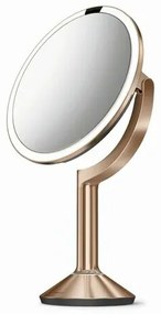 Simplehuman Lusterko kosmetyczne LED Sensor TRIO, powiększenie 1x/5x/10, rose gold