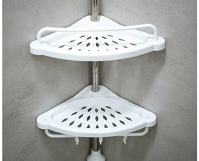 Półka narożna do łazienki COMPACT teleskopowa 104-315 cm, biała