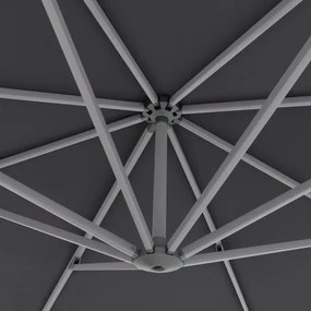 KNIRPS 320 x 320 cm - luksusowy wahadłowy parasol ogrodowy z drążkiem bocznym : Kolor parasola - Ciemnoszary