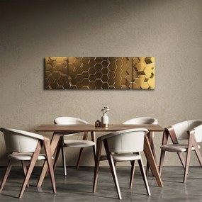 Obraz - Złote sześciokąty (170x50 cm)