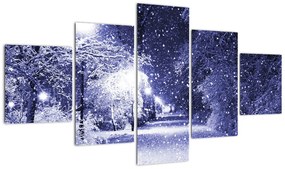Obraz - Magiczna zimowa noc (125x70 cm)