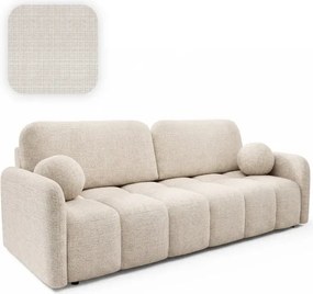 Sofa ZEN Rozkładana Dwuosobowa Beżowa Szenil Japandi