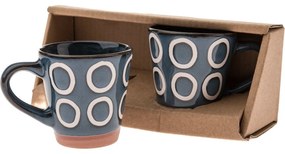 Zestaw 2 ceramicznych kubków Kroužky 100 ml,ciemnoniebieskie