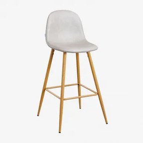 Zestaw 4 Wysokich Krzeseł Glamm Ze Sztucznej Skóry Iron & ↑75 Cm & Drewno Naturalne - Sklum