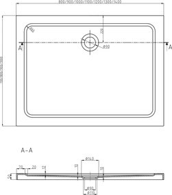 Mexen Flat brodzik prostokątny slim 100 x 90 cm, biały, syfon czarny - 40109010B