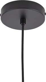 Designerska lampa wisząca czarna z przydymionym szkłem - Domo