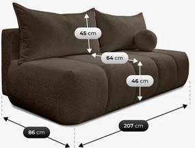 Sofa z Funkcją Spania SARIA Mocca Boucle Nowoczesna